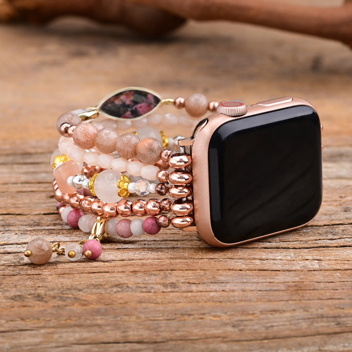 Bracelet Apple Watch Olivenorma en opale rose