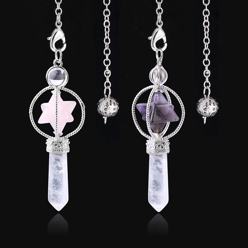 Pendule en pierre de cristal naturel