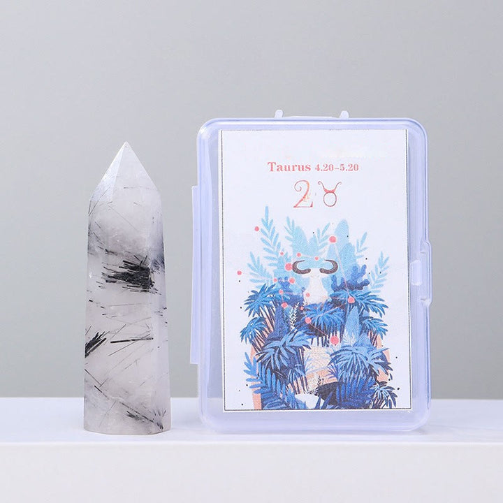 Ensemble de baguettes en cristal naturel Olivenorma, ornement en forme de douze constellations