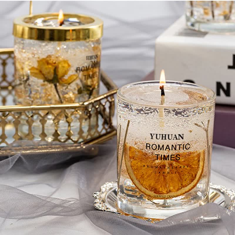 Bougie d'aromathérapie romantique aux vraies fleurs Olivenorma