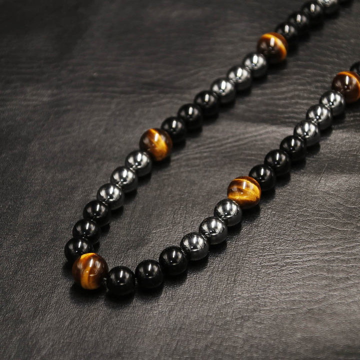 Collier de perles en hématite et obsidienne en cristal de guérison Olivenorma