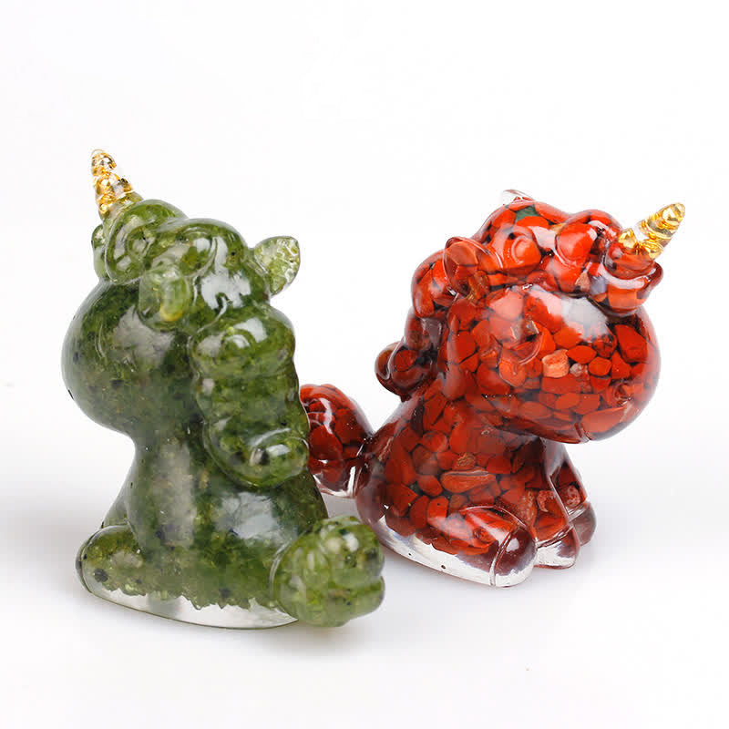 Décoration en pierres précieuses de licorne en cristal Olivenorma