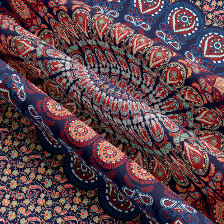 Tapisserie à motif paon mandala Olivenorma