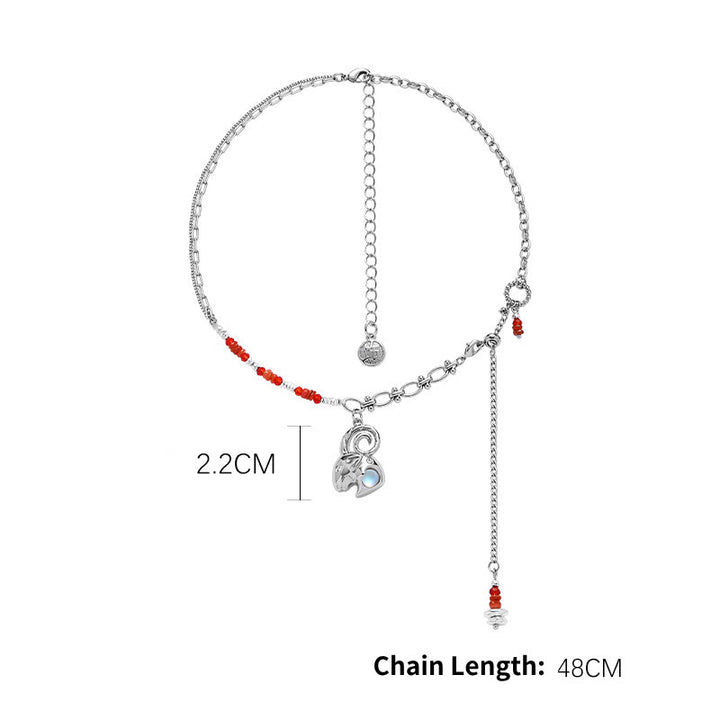 Collier pendentif en alliage avec pierre de lune et zodiaque Olivenorma