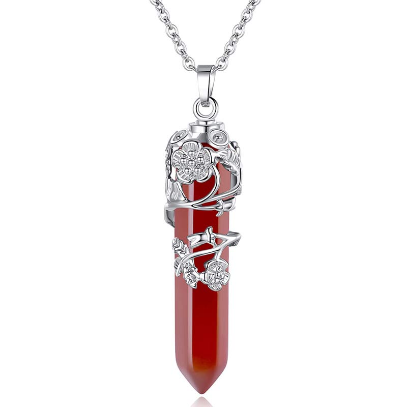 Collier à colonne hexagonale en cristal naturel Olivenorma