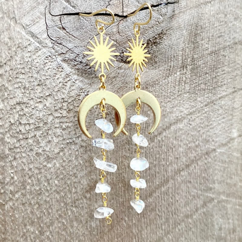 Boucles d'oreilles à pampilles en cristal transparent améthyste Olivenorma
