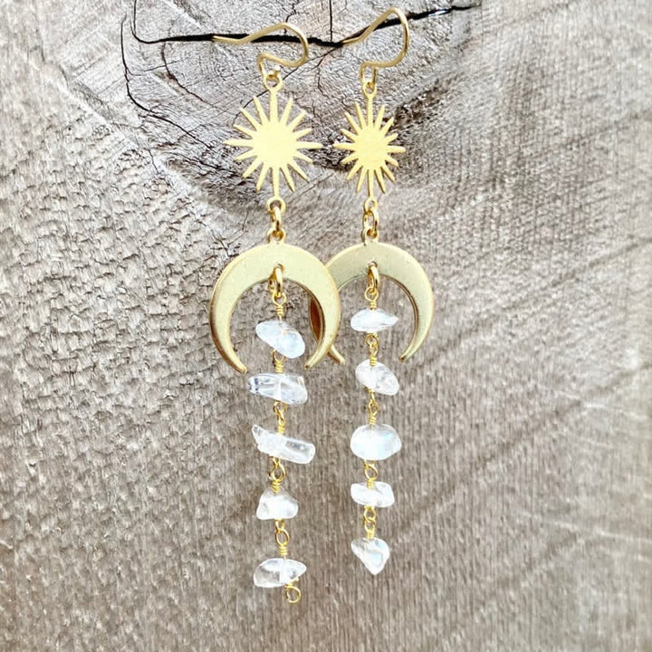 Boucles d'oreilles à pampilles en cristal transparent améthyste Olivenorma