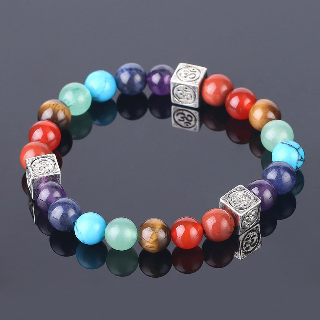 Bracelet de yoga 7 chakras en perles multicolores Olivenorma