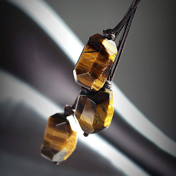Collier de protection en pierre précieuse naturelle œil de tigre