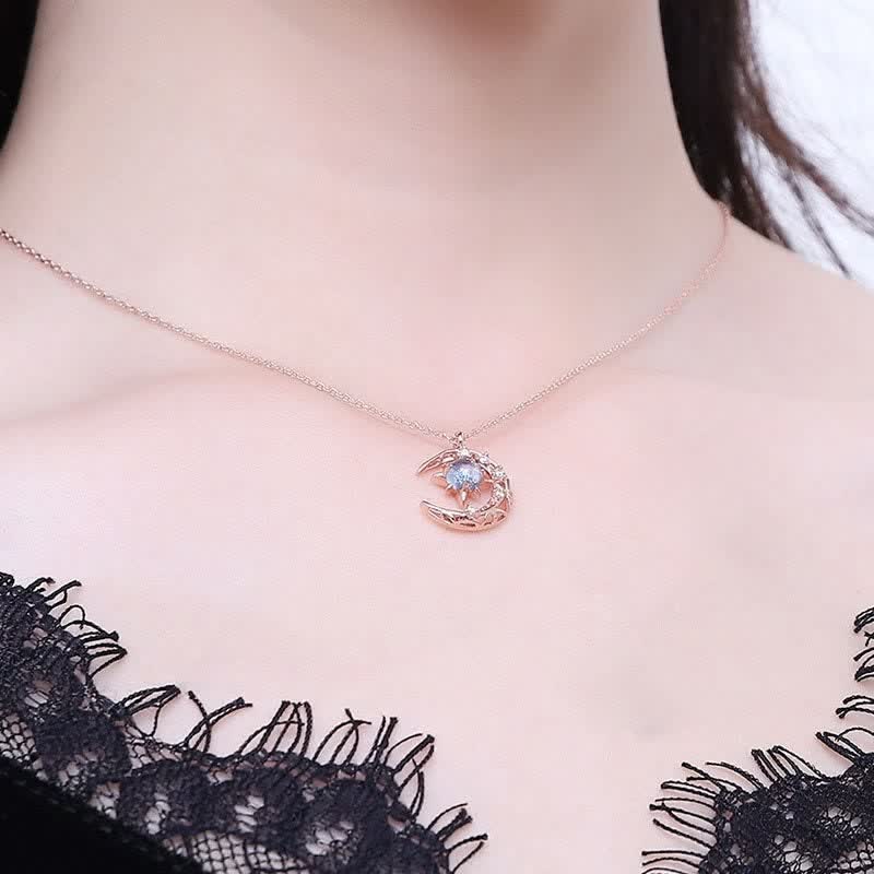 Collier délicat en pierre de lune céleste Olivenorma