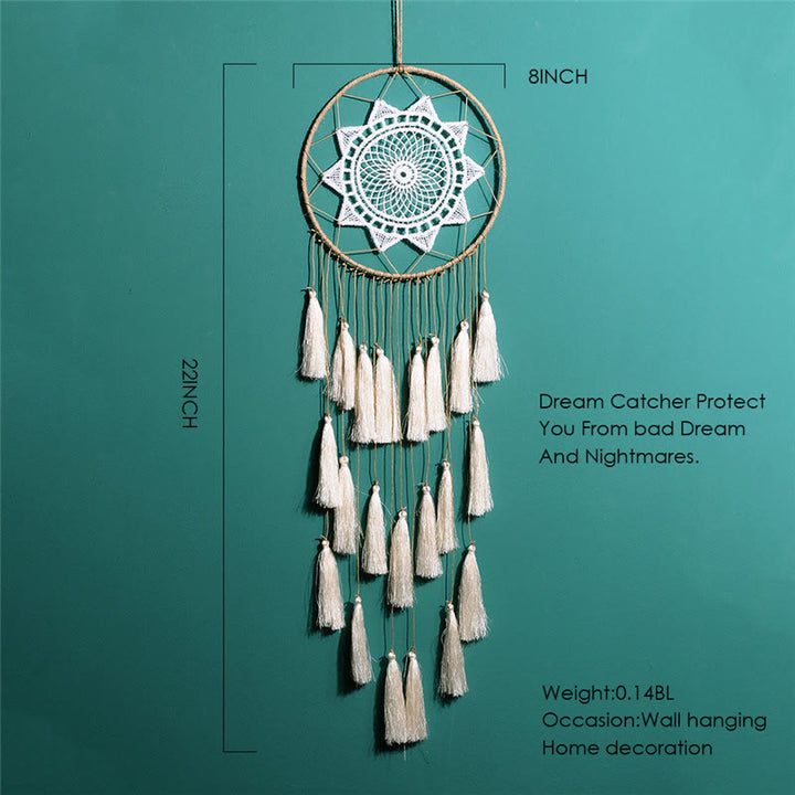 Pendentif attrape-rêves en dentelle tressée Olivenorma