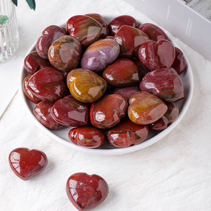 Coeur en cristal poli d'agate rouge Olivenorma