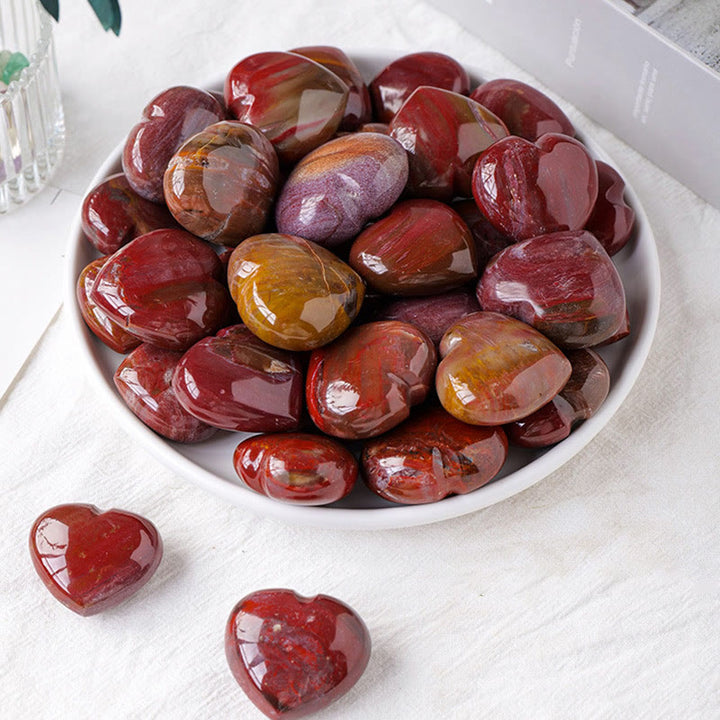 Coeur en cristal poli d'agate rouge Olivenorma