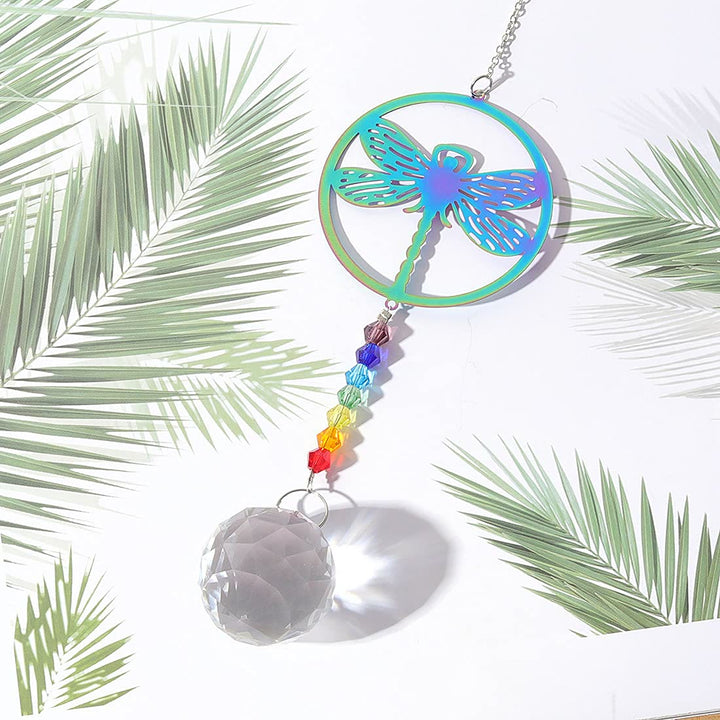 Carillon éolien à suspendre en cristal transparent avec perles chakra Olivenorma