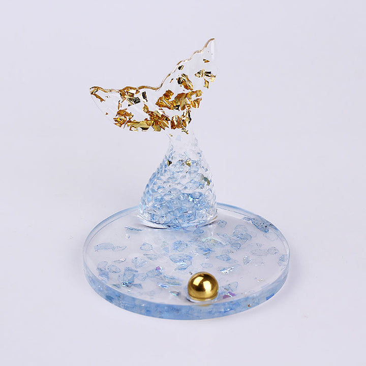 Support de téléphone en forme de queue de sirène avec colle à gravier en cristal Olivenorma