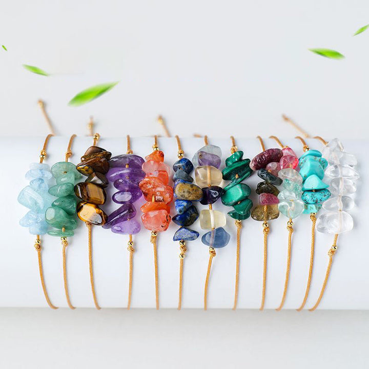 Bracelet tressé en pierres précieuses irrégulières Olivenorma « Les souhaits de guérison de la nature »