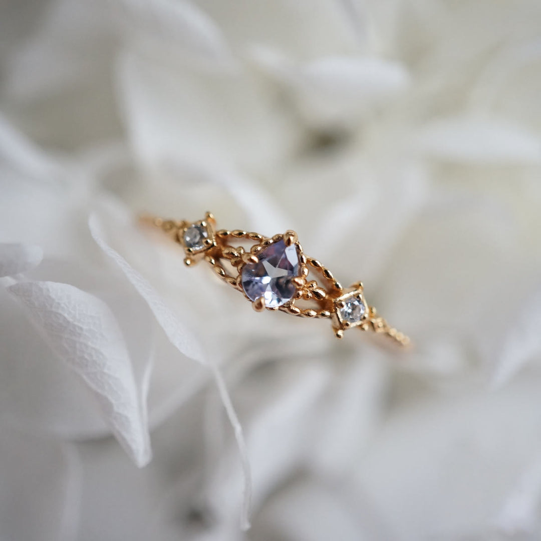 Bague ajustable en tanzanite naturelle Olivenorma