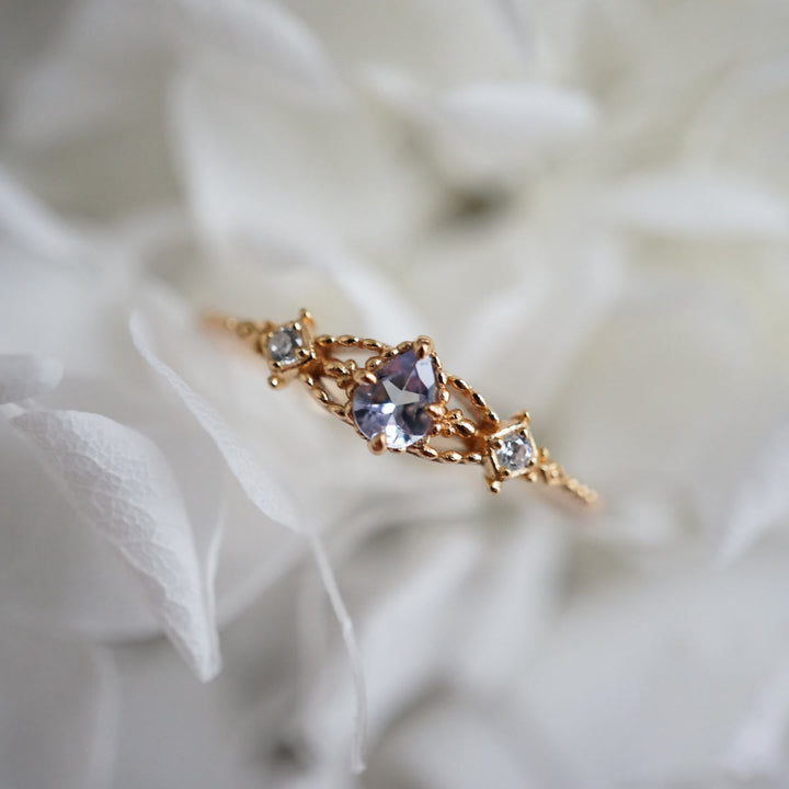 Bague ajustable en tanzanite naturelle Olivenorma