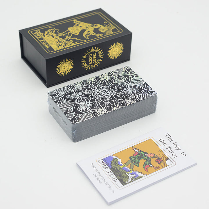 Cartes de tarot Olivenorma bronzantes en feuille d'or brillantes au laser