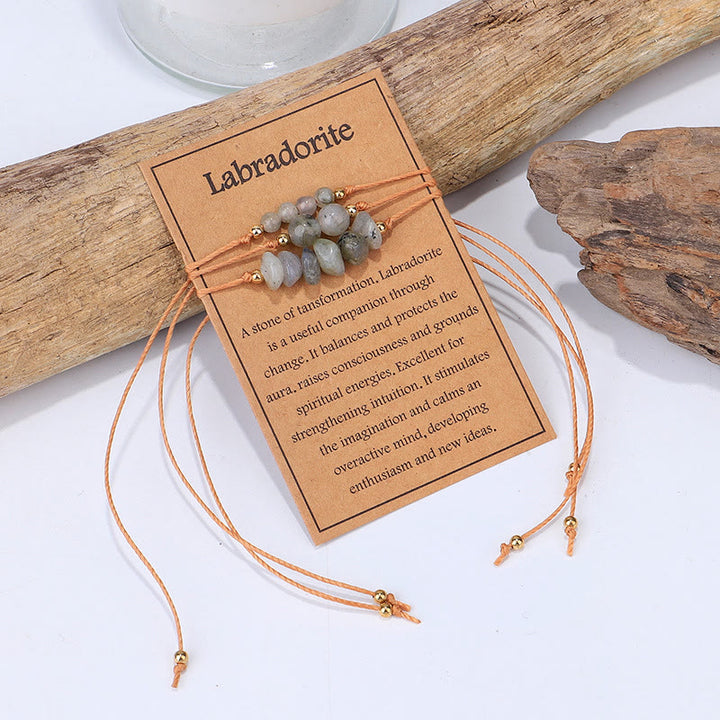 Ensemble de bracelets tressés en perles de gravier Olivenorma