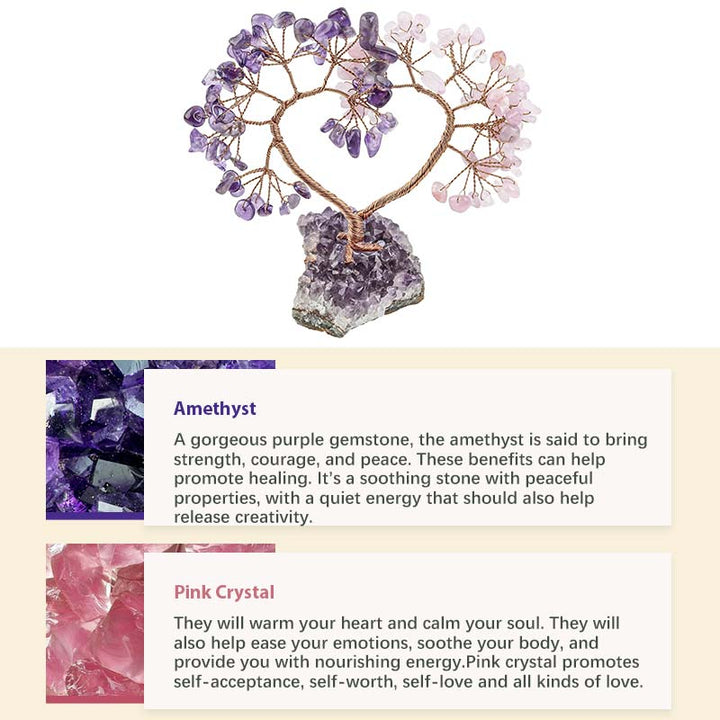 Arbre Feng Shui en pierre de cristal naturel