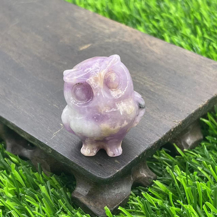 Ornement de hibou en cristal naturel Olivenorma de 3,5 cm, décoration en pierres précieuses
