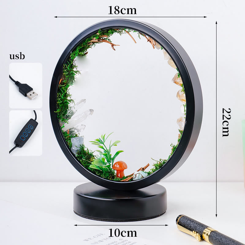 Lampe ronde en cristal de forêt de cristaux naturels Olivenorma