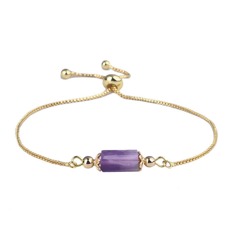 Bracelet chaîne en or délicat avec cristal naturel Olivenorma