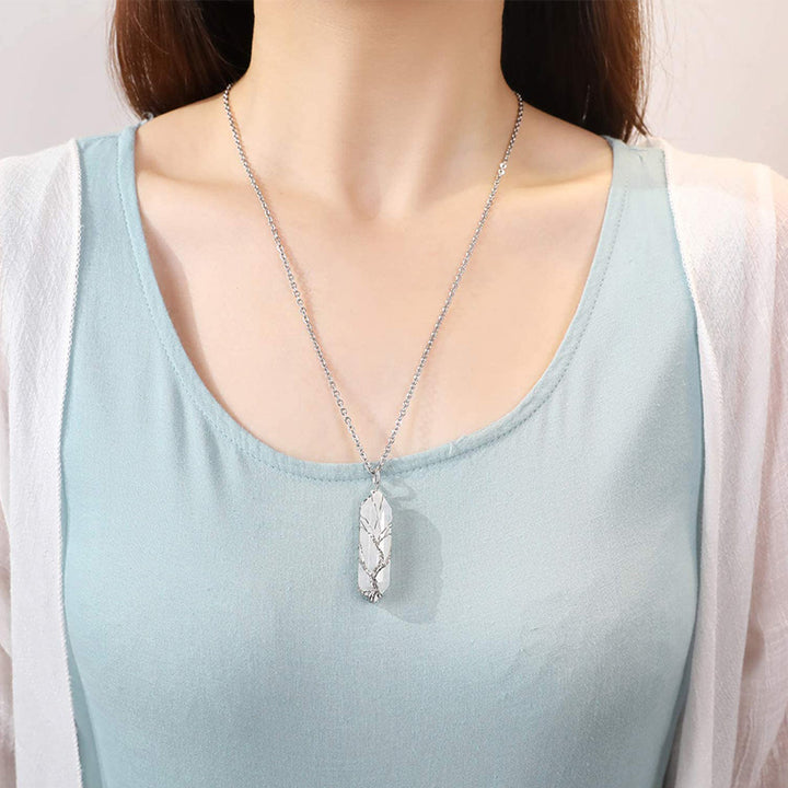 Collier en cristal Olivenorma avec pierres précieuses de l'arbre de vie