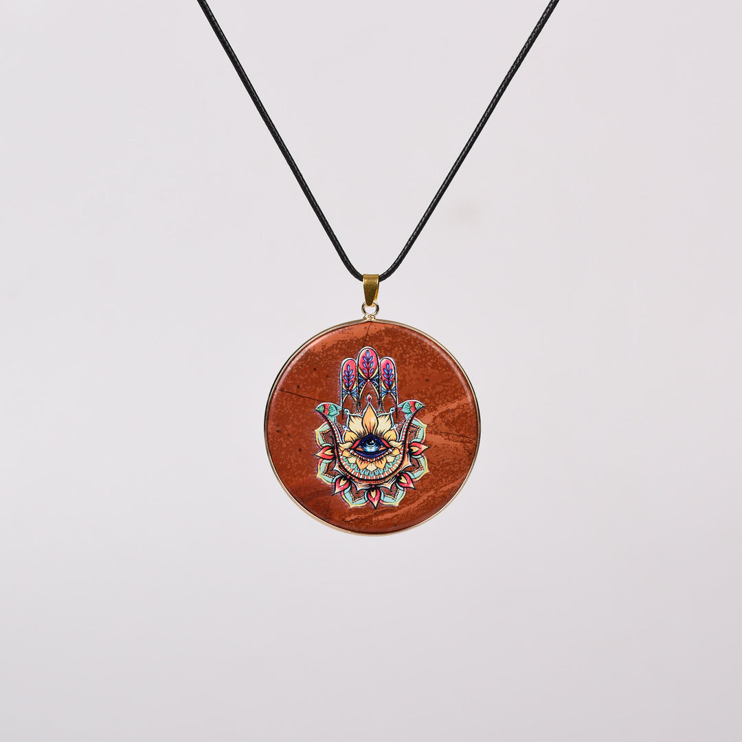 Collier Arbre de Vie en Cristal Hamsa Chakra Olivenorma