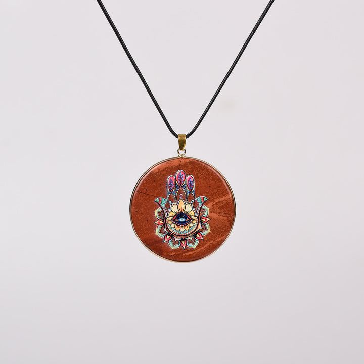 Collier Arbre de Vie en Cristal Hamsa Chakra Olivenorma