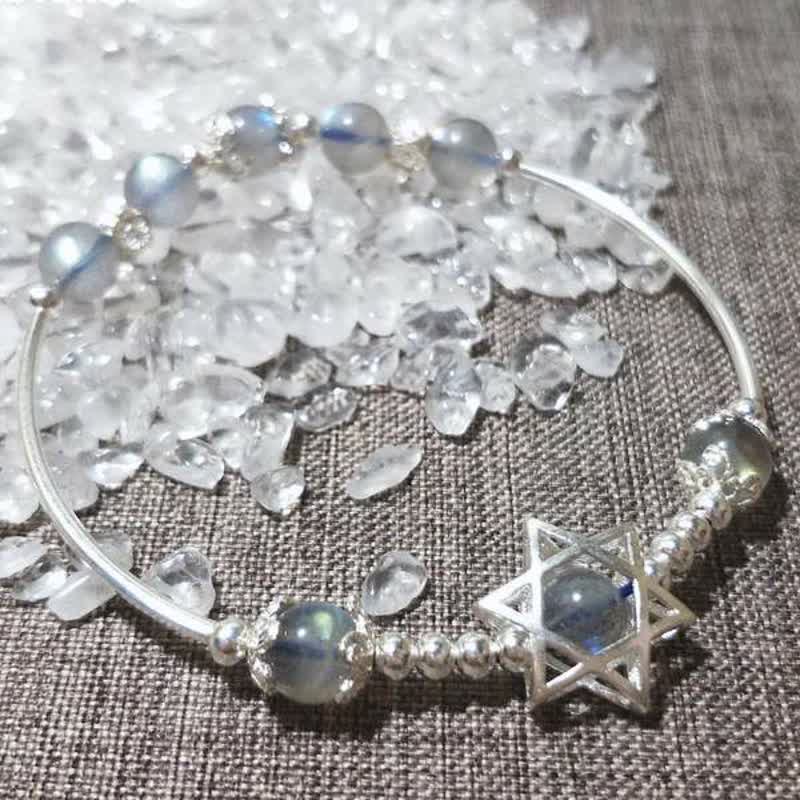 Bracelet hexagramme en pierre de lune Olivenorma