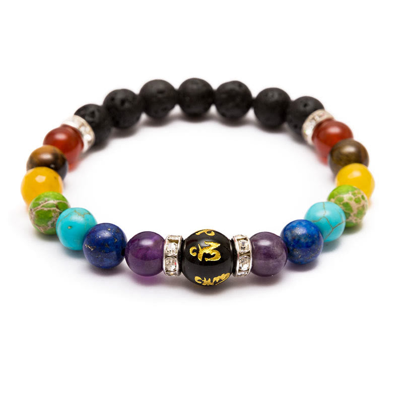 Bracelet de guérison des chakras en cristal naturel pour le soulagement de l'anxiété Olivenorma