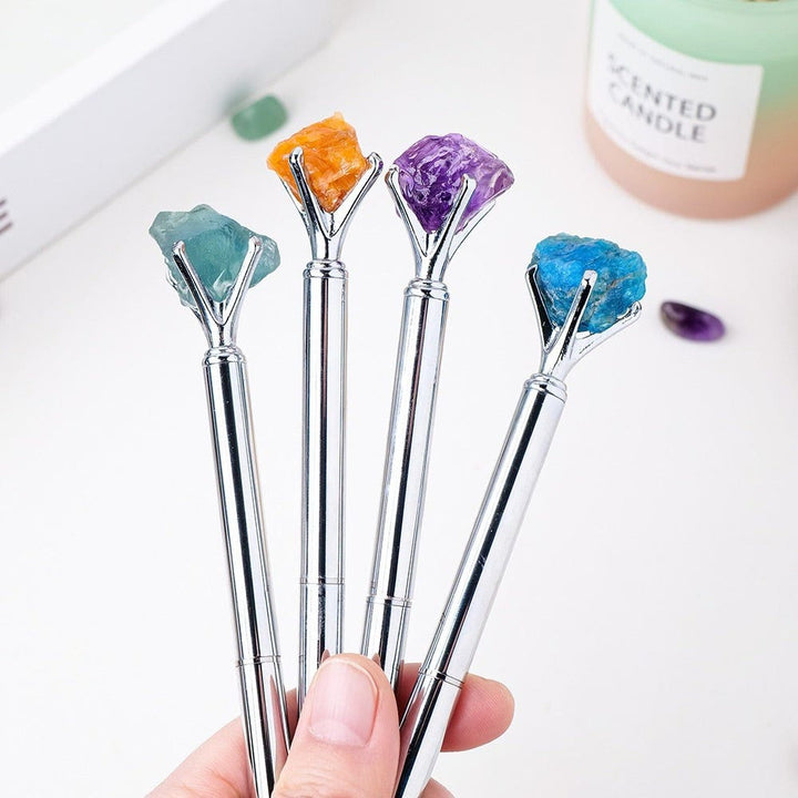 Stylo de manifestation de pierre brute Olivenorma Décoration de pierres précieuses