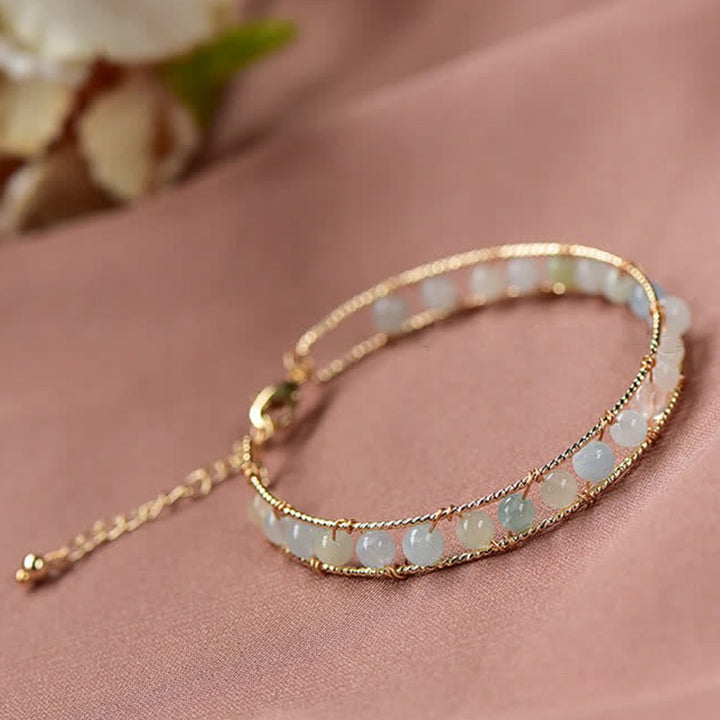 Bracelet en pierres précieuses morganite naturelle