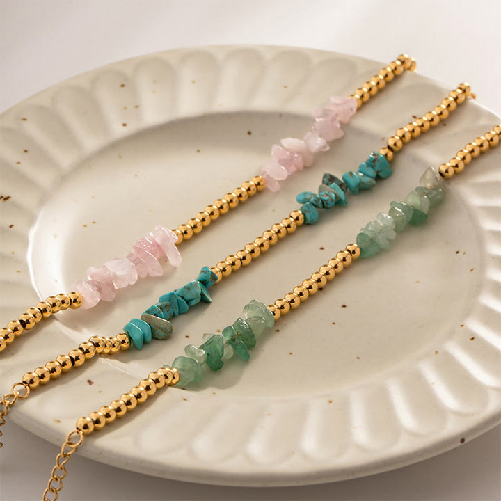 Bracelet en perles d'or en cristaux naturels concassés Olivenorma