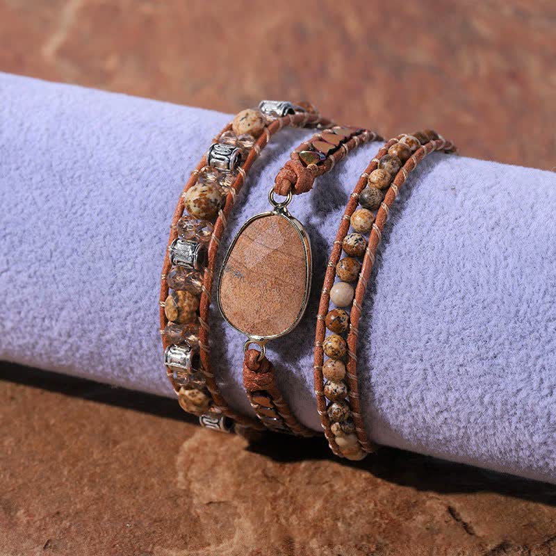 Bracelet enroulé en jaspe naturel Olivenorma