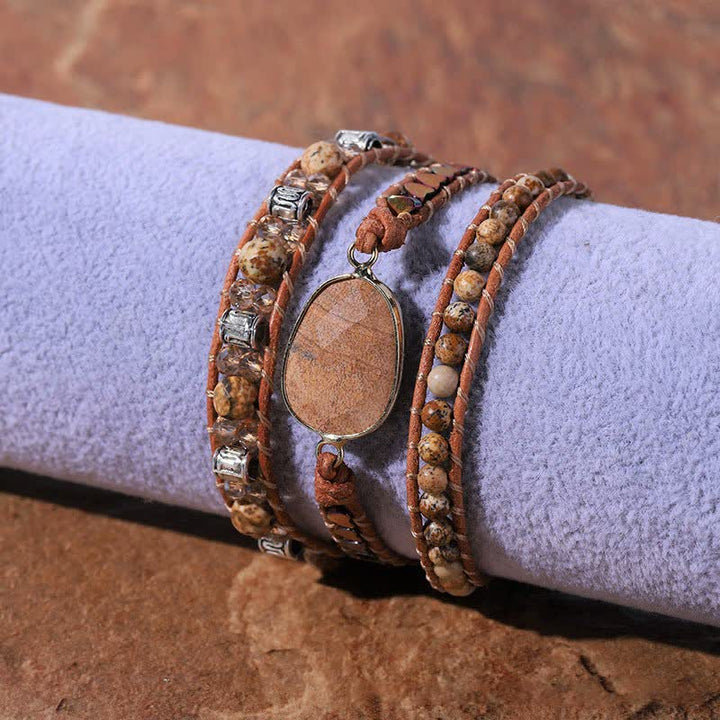 Bracelet enroulé en jaspe naturel Olivenorma