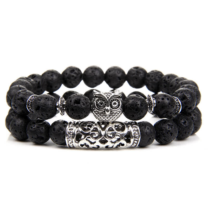 Bracelet de perles en cristal naturel hibou Olivenorma