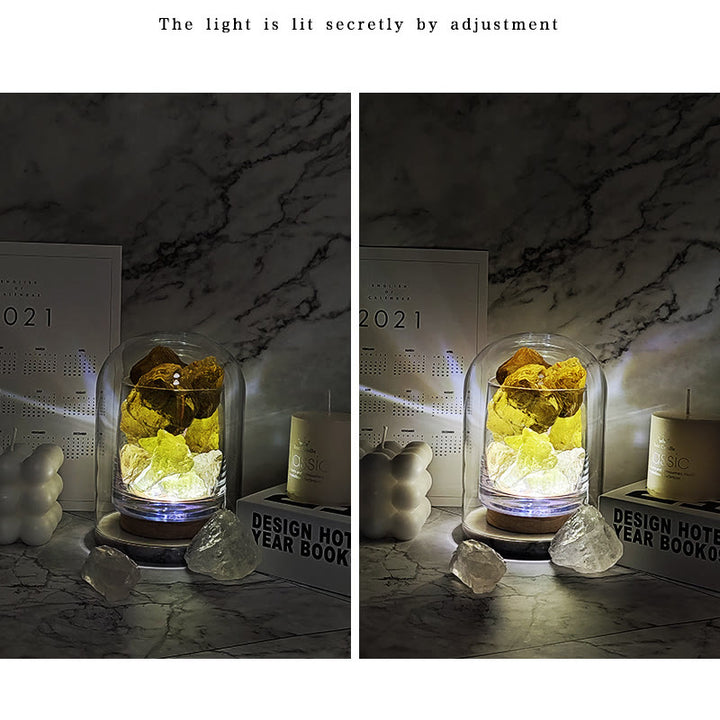 Lampe d'aromathérapie en cristal de pierre avec diffuseur sans feu Olivenorma