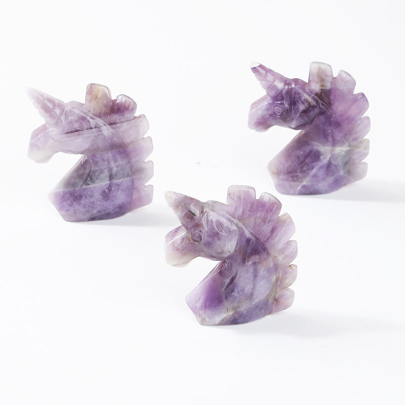 Olivenorma Figurine de licorne en cristal naturel de 2 pouces Décoration en pierres précieuses