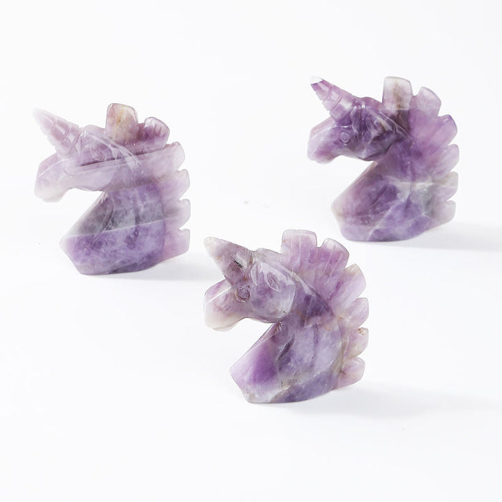 Olivenorma Figurine de licorne en cristal naturel de 2 pouces Décoration en pierres précieuses