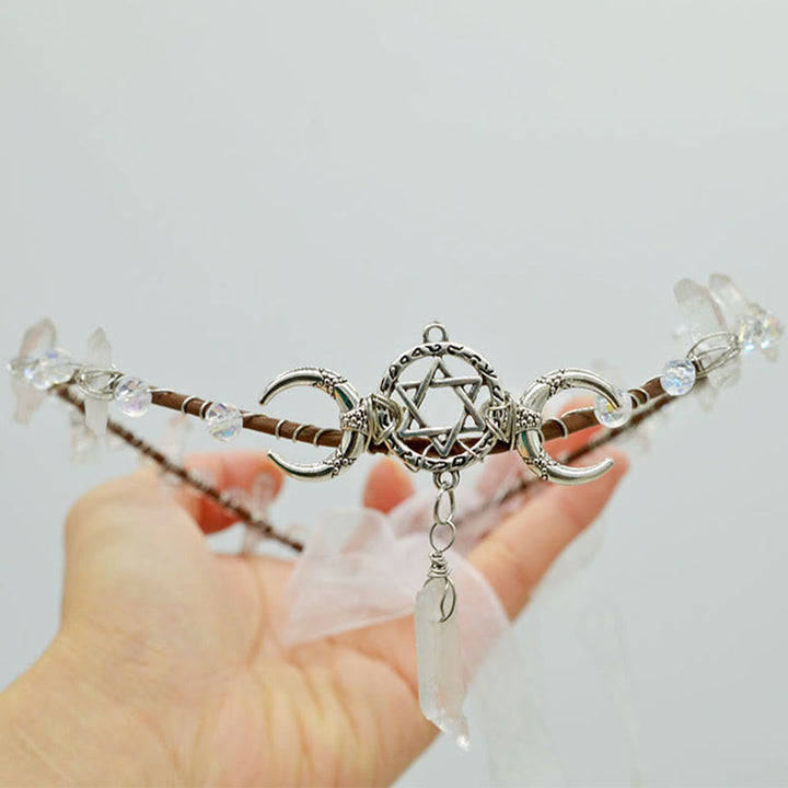 Couronne de lune en cristal blanc améthyste naturel Olivenorma