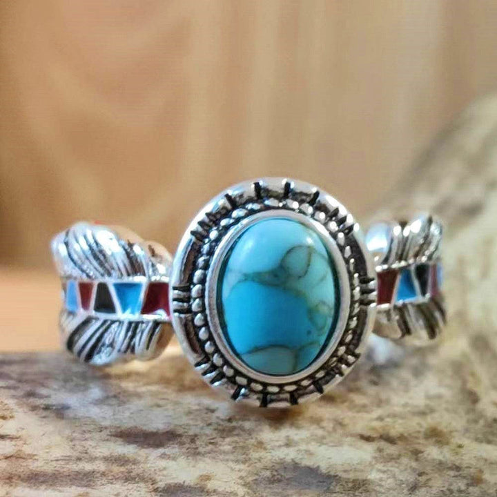 Bague en plumes d'aigle turquoise Olivenorma