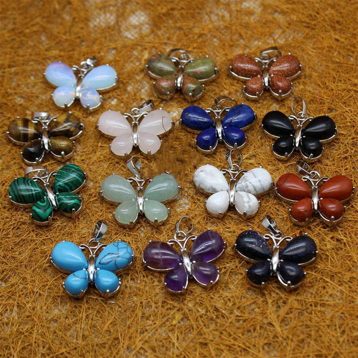 Collier papillon en cristal naturel Olivenorma