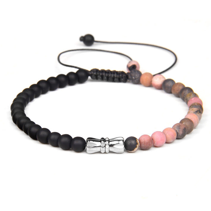 Bracelet tressé en onyx noir et pierre naturelle Olivenorma 4 mm