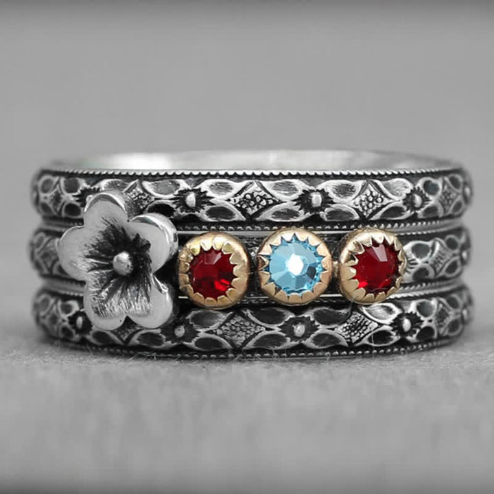 Bague de naissance avec pierre de naissance personnalisée et gravée Olivenorma