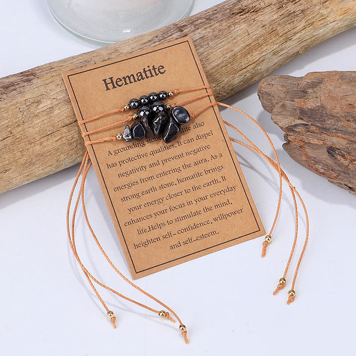 Ensemble de bracelets tressés en perles de gravier Olivenorma