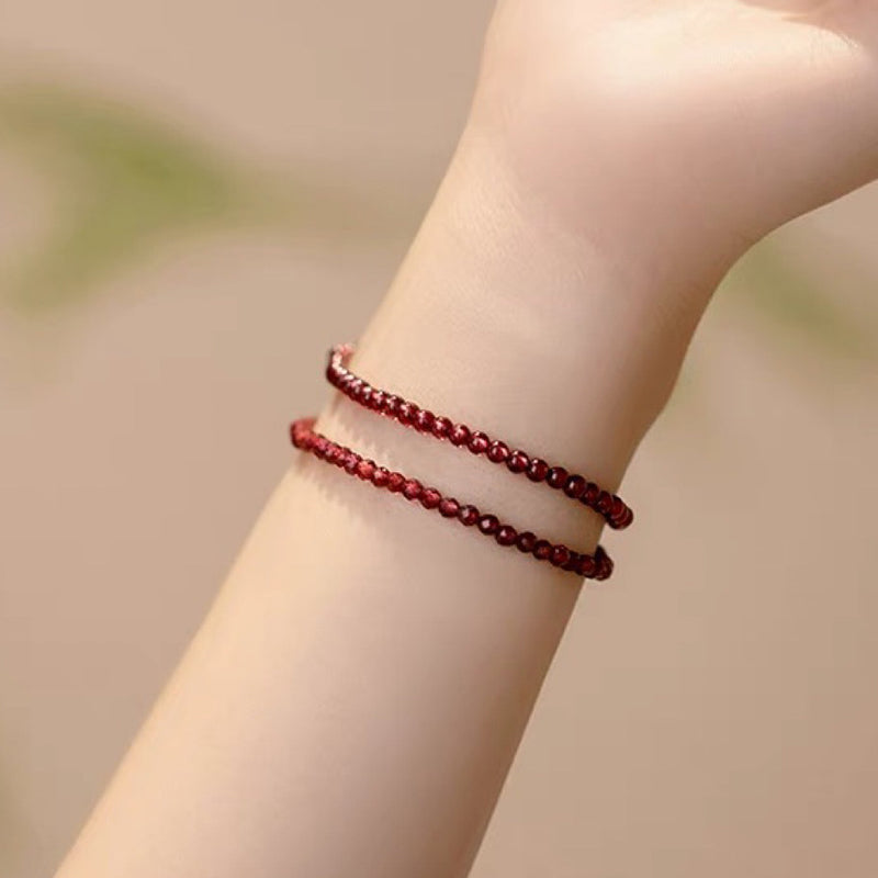 Amour éternel - Bracelet en pierres précieuses grenat