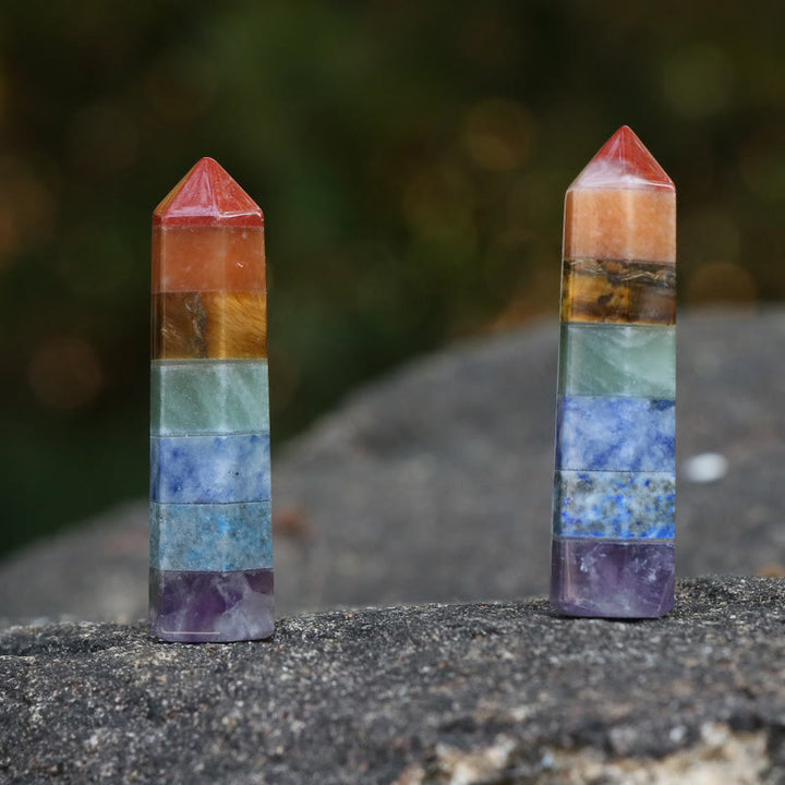 Baguettes de cristal décoratives pour colonnes hexagonales Chakra Olivenorma